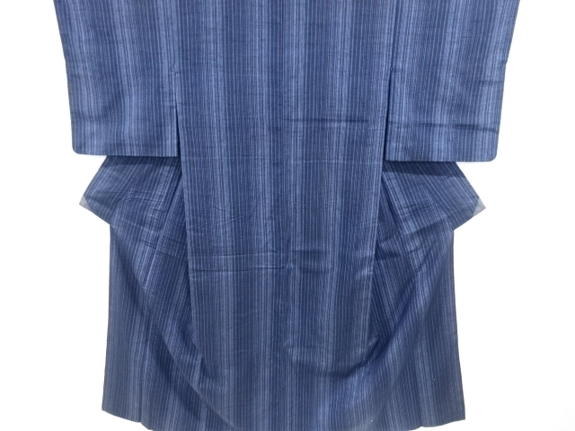 JAPANESE KIMONO / VINTAGE KIMONO / SILK / HAND WOVEN / MAWATA TSUMUGI / STRIPE